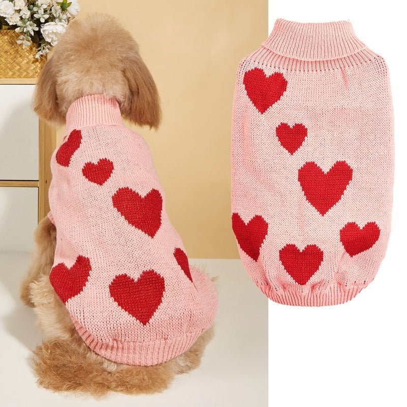 Cute Pet Valentine's Day New Year Love Dog Knitted Sweater