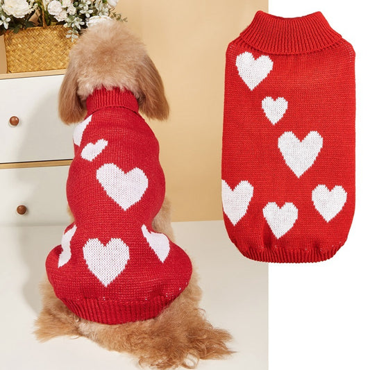 Cute Pet Valentine's Day New Year Love Dog Knitted Sweater